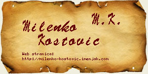 Milenko Kostović vizit kartica